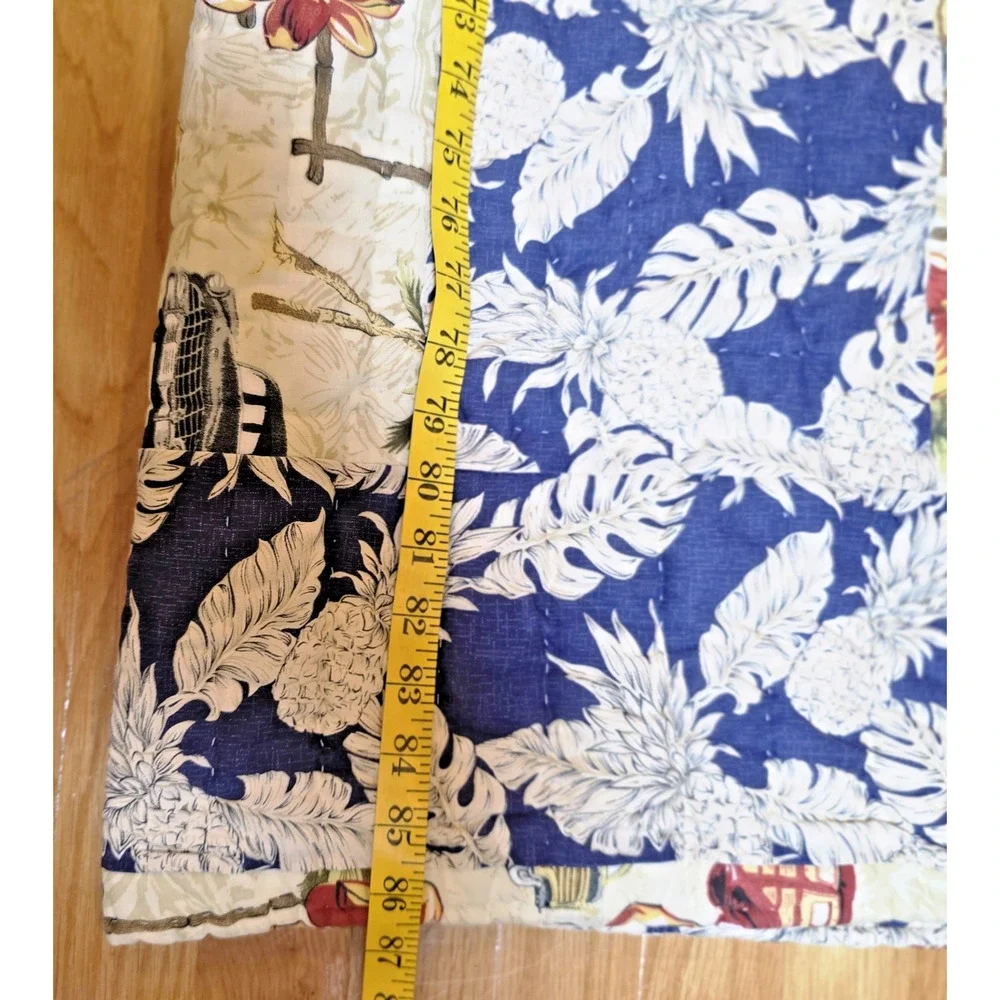Dean Miller Queen Surf Hawaii Floral Reversible Quilt Comforter Woodies Coastal